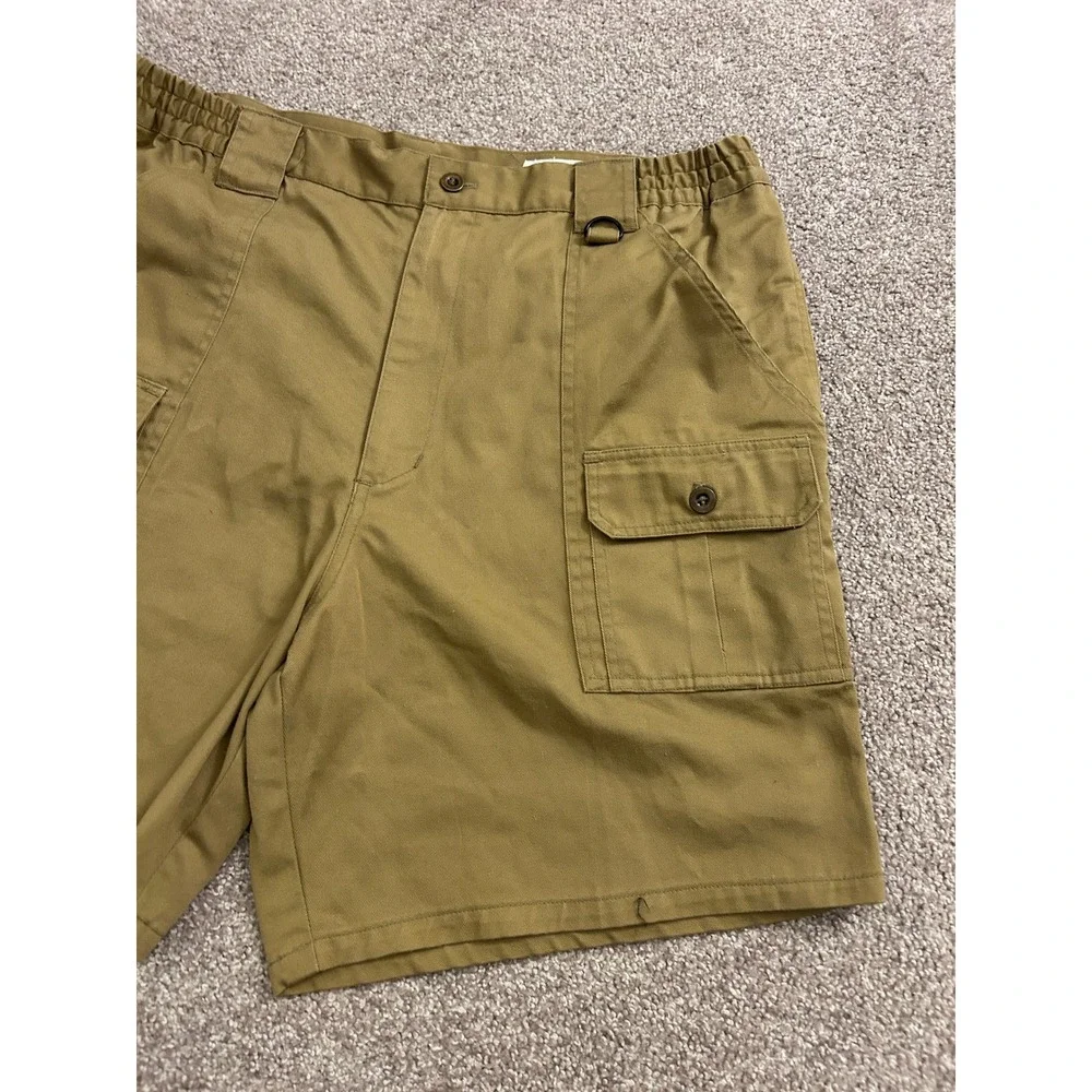 VTG Haband Cargo Shorts Mens 36 Khaki Tan Excellent Elastic Waist Utility Pocket